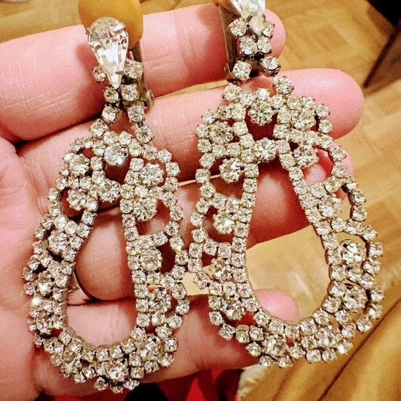 Sparkling Silver Crystal Teardrop Earrings - Picture 2 of 4